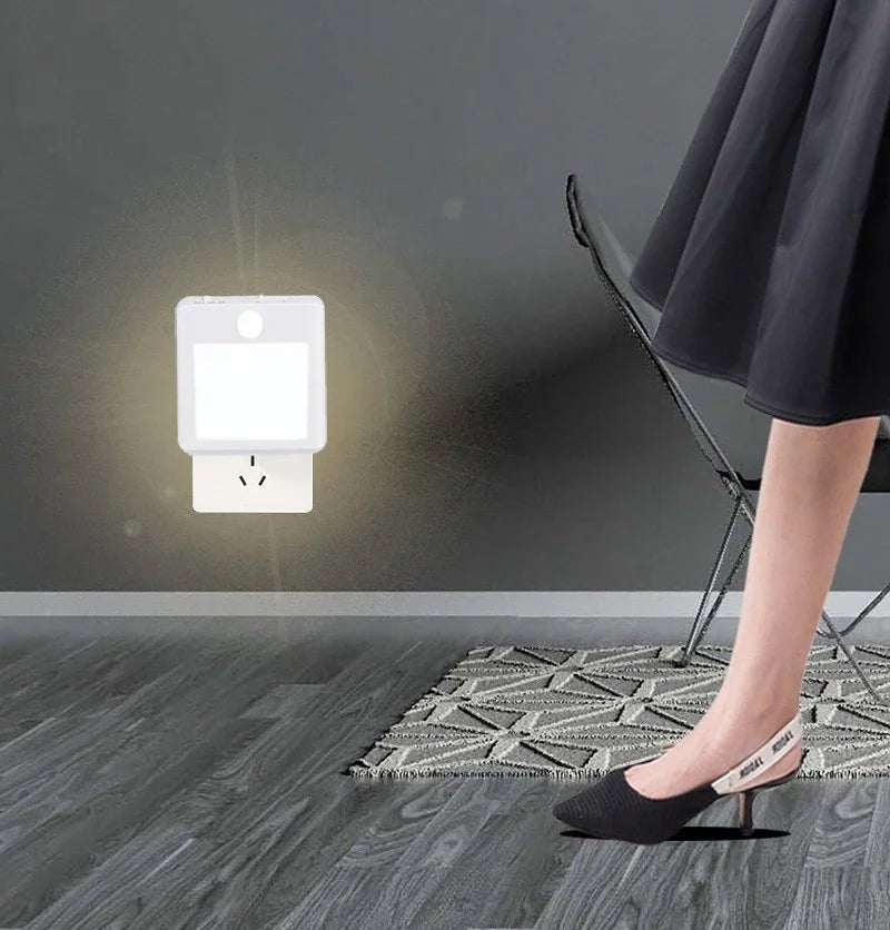 Veilleuse Prise Murale LED Capteur de Mouvement – Lampe Nuit Automatique Chambre Bébé & Enfant